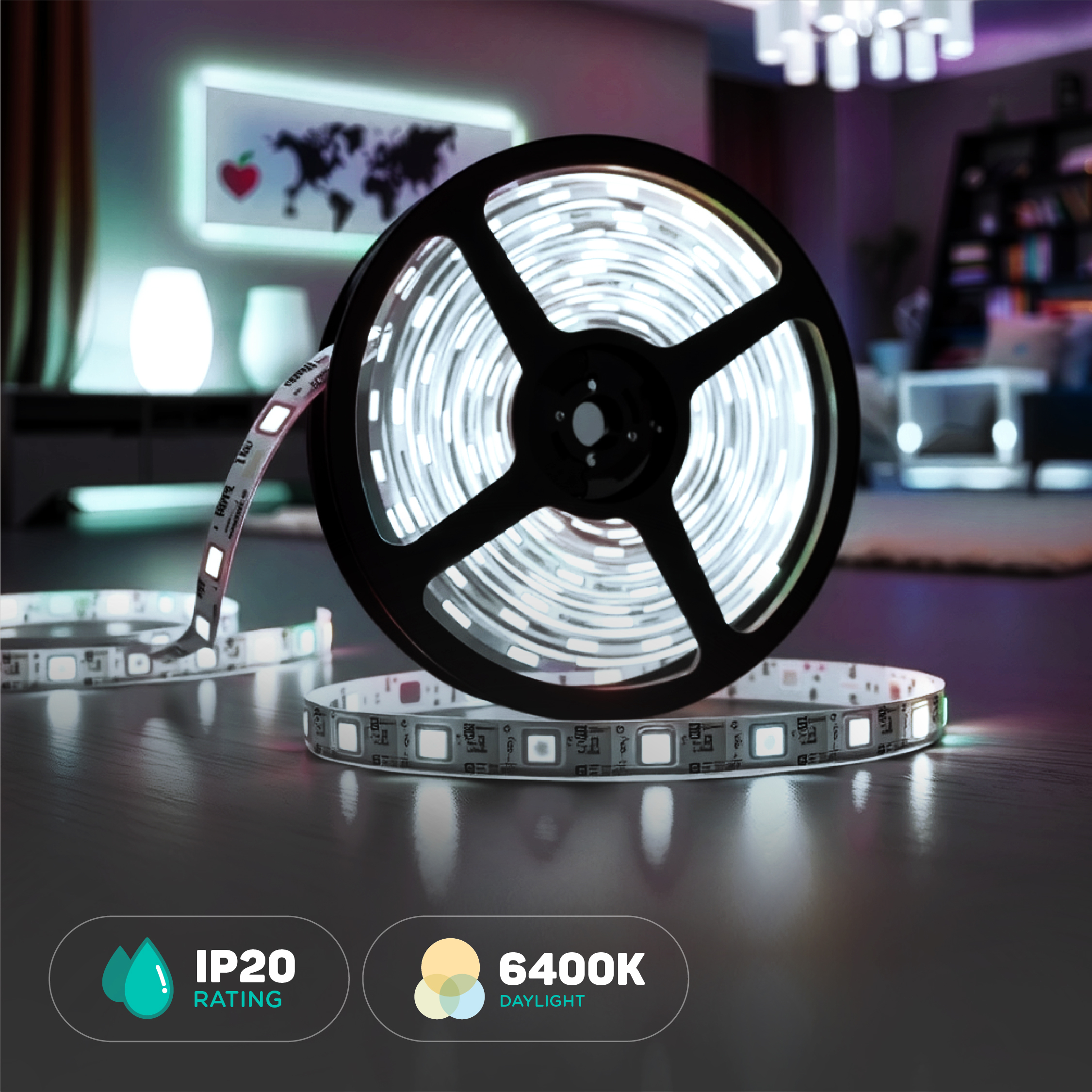 V-TAC LED-Leuchtbnder - 2110 - 700 - IP20 - 6400K - 5m Rolle 2604