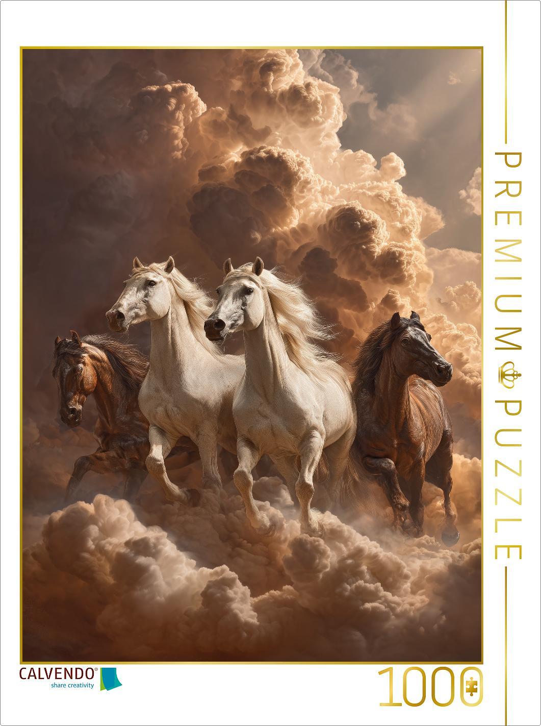 CALVENDO Puzzle Im Schweigen des Winters steht die unerschütterliche Kraft der Pferde | 1000 Teile Lege-Größe 64x48cm Foto-Puzzle für glückliche Stunden