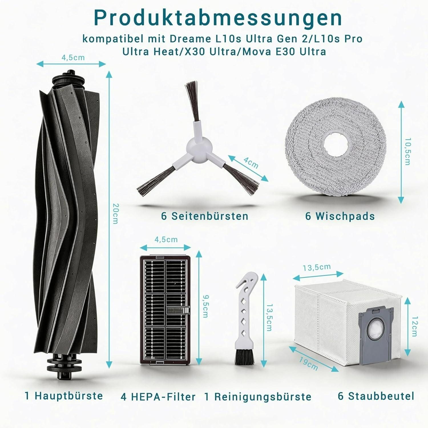 Xahpower für Dreame L10s Ultra Gen2/Pro Ultra Heat/X30 Ultra/Mova E30 Ultra