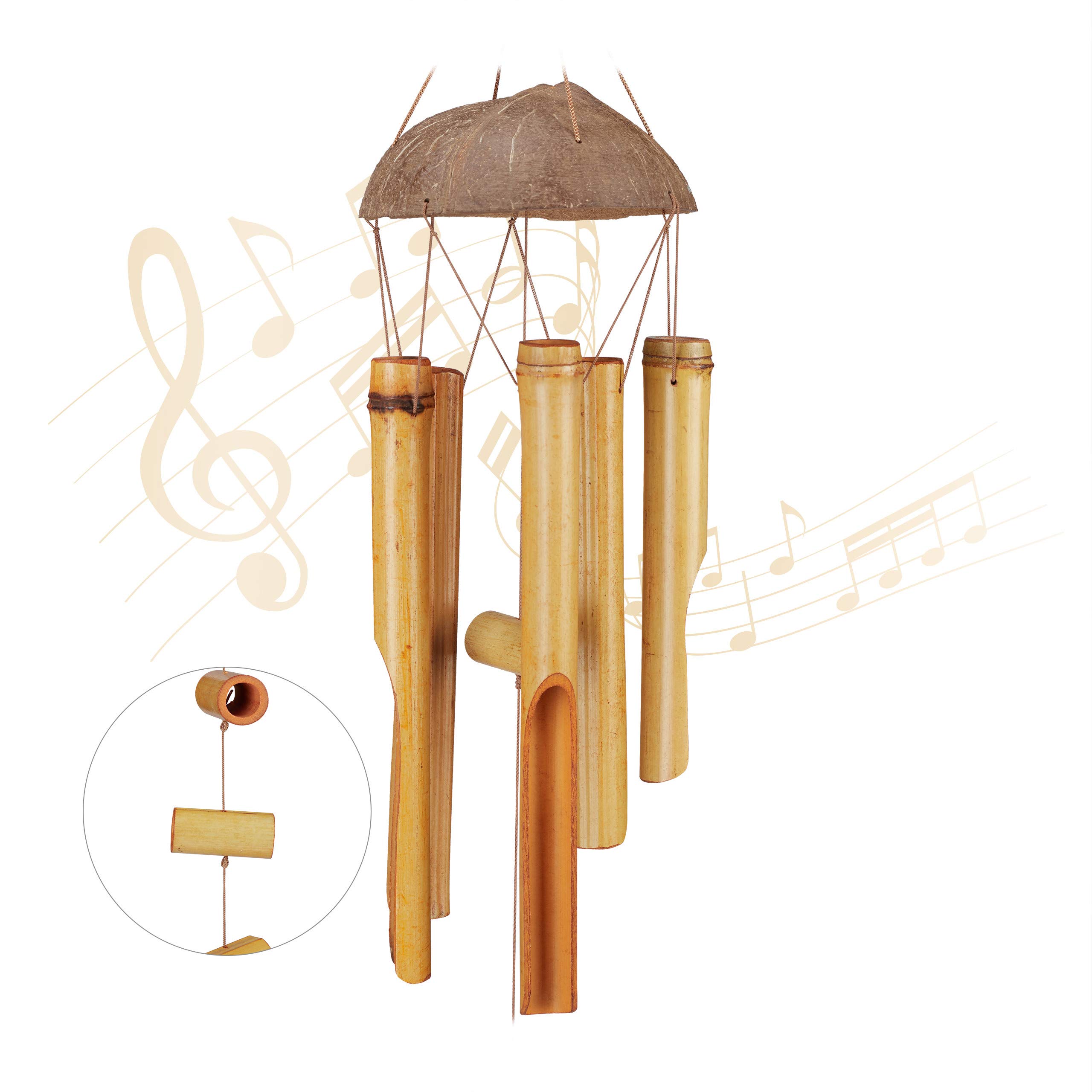 Windspiel Bambus, Holz Klangspiel, wetterfest, fr Balkon,