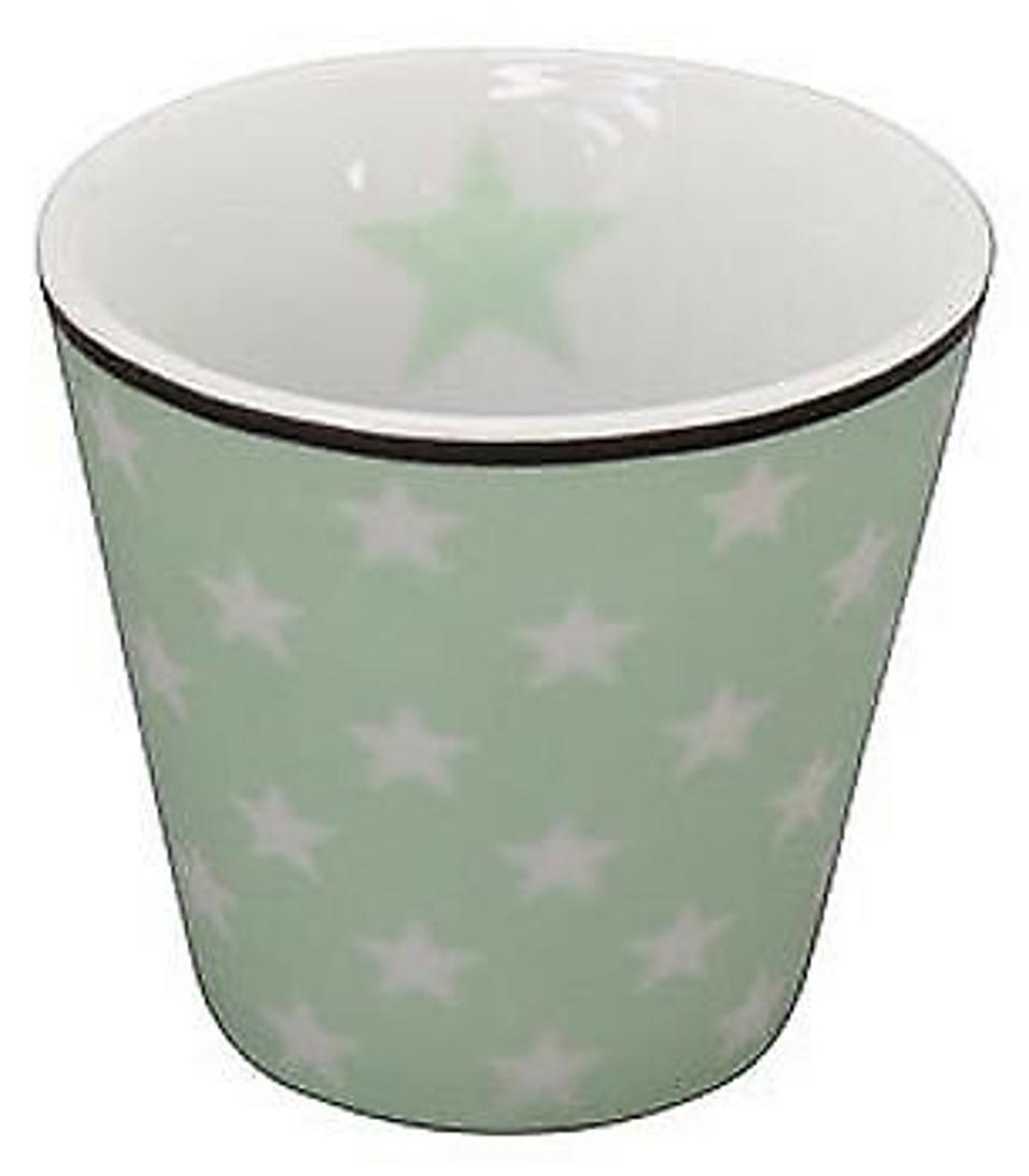 Krasilnikoff ESPRESSO Tasse STERNE Grün Porzellan weiße Stern Becher Kaffee
