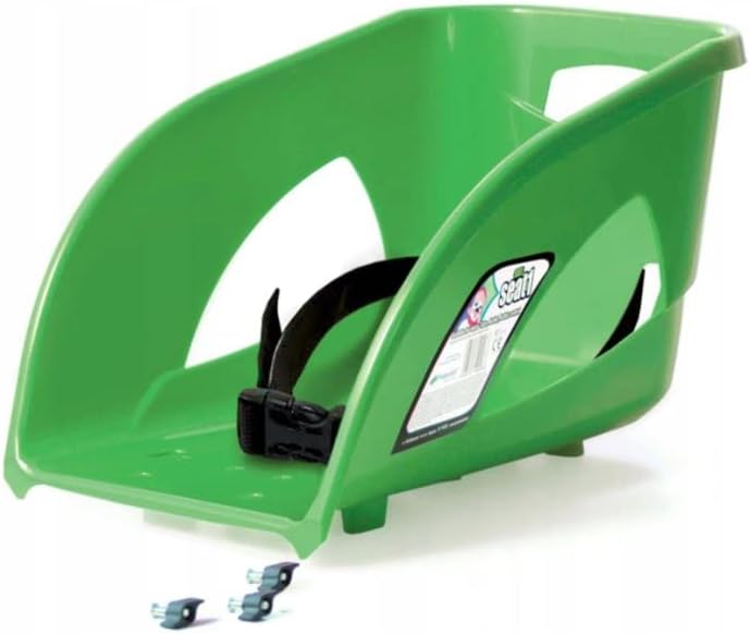 Goldkids Kunststoffschlitten Kinderschlitten aus Kunststoff inkl. Kindersitz und Zugseil Schlitten Schieber Metallschienen