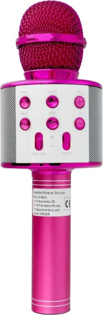 Multimediálny karaoke mikrofón Bezdrôtový Bluetooth reproduktor 1200mAh ružový