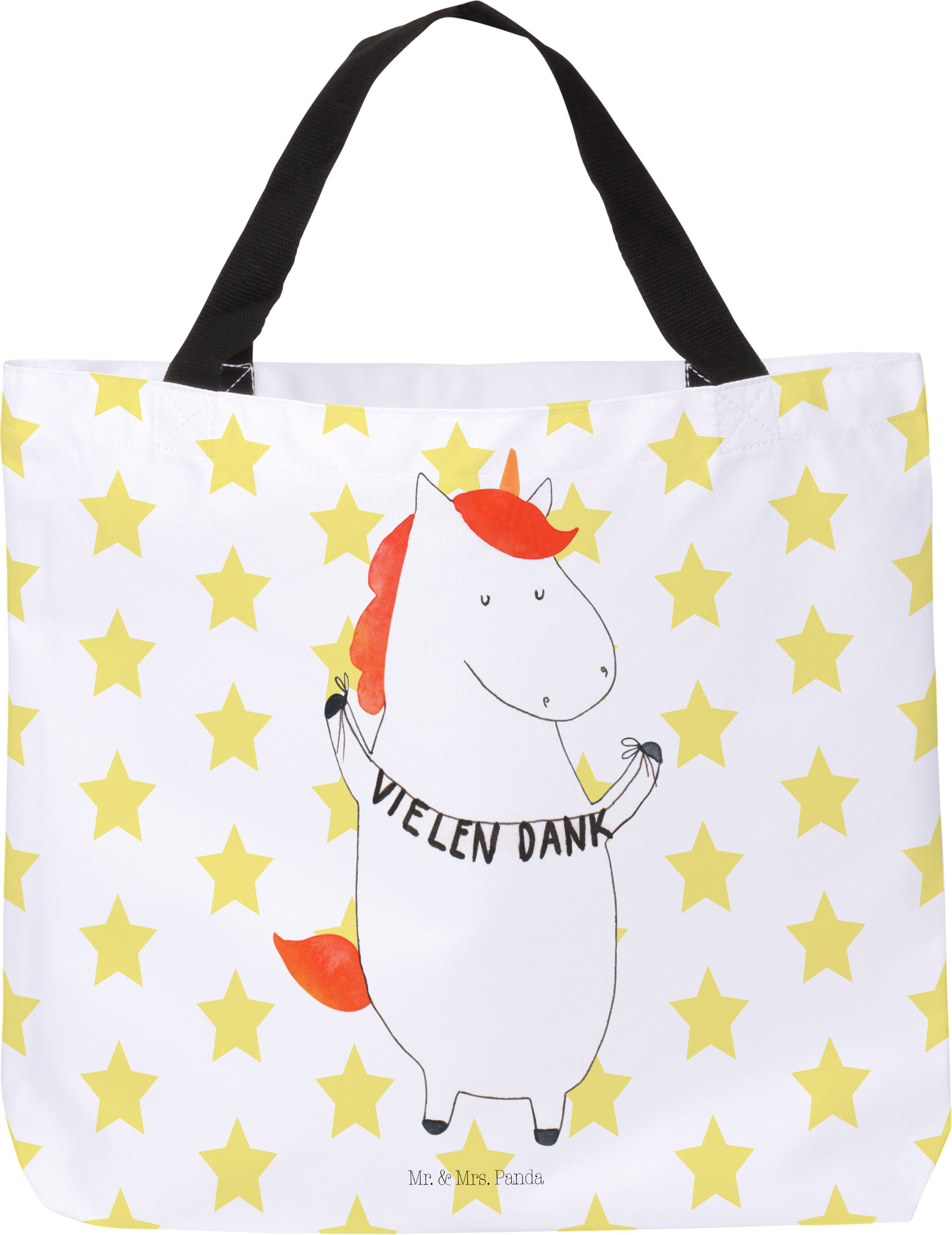 Mr. & Mrs. Panda Einkaufstasche Einhorn Dankeschön - Weiß - Geschenk, Danksagung, Danke, Einhörner, Strandtasche, Unicorn, Vielen Dank, Laptoptasche, Schultasche, Tasche PD-910261-STANDARD