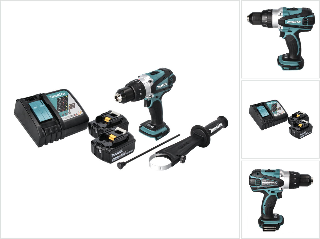 Akumulátorová príklepová vŕtačka Makita DHP 458 RG 18 V 91 Nm + 2x akumulátor 6,0 Ah + nabíjačka