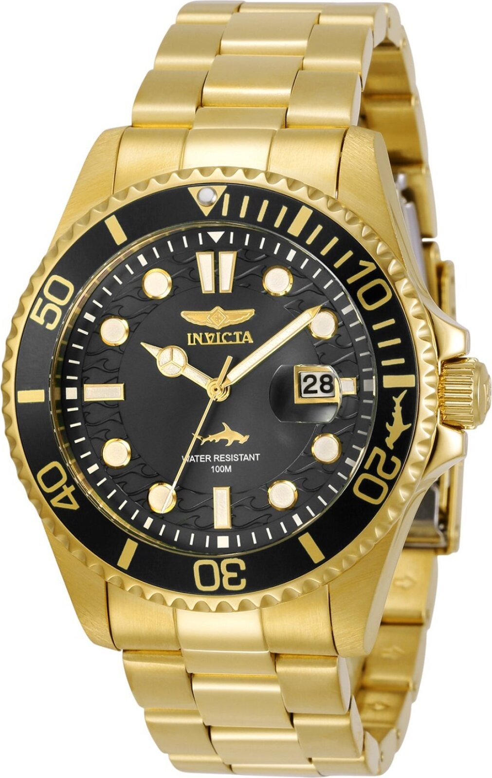 Invicta Pro Diver 30026 Pánske Hodinky - Quartz Hnutie - Nerezová Oceľ s Čiernym Ciferníkom - 43 mm
