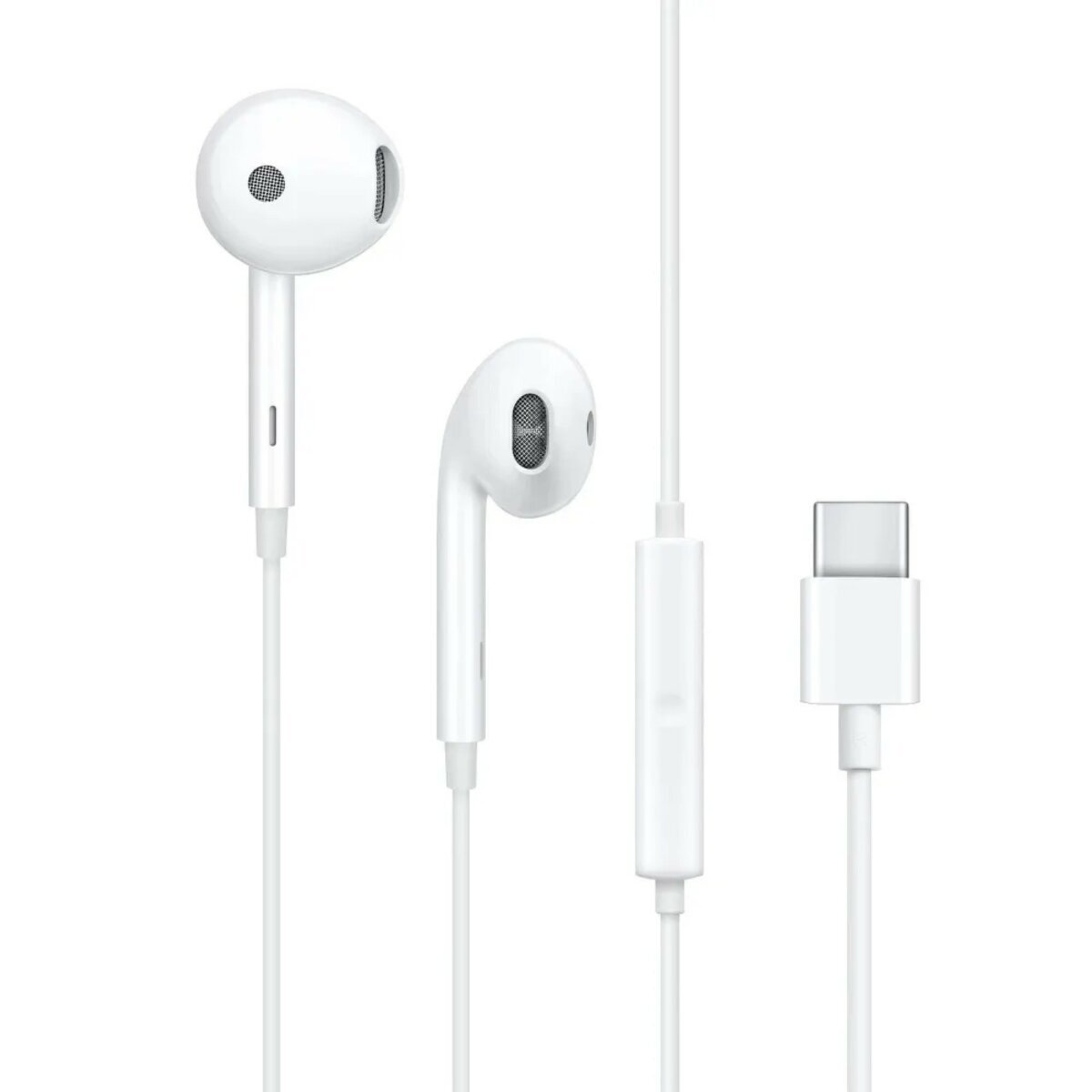 Univerzálne stereo slúchadlá v bielej farbe Výstup USB-C slúchadlá do uší s mikrofónom