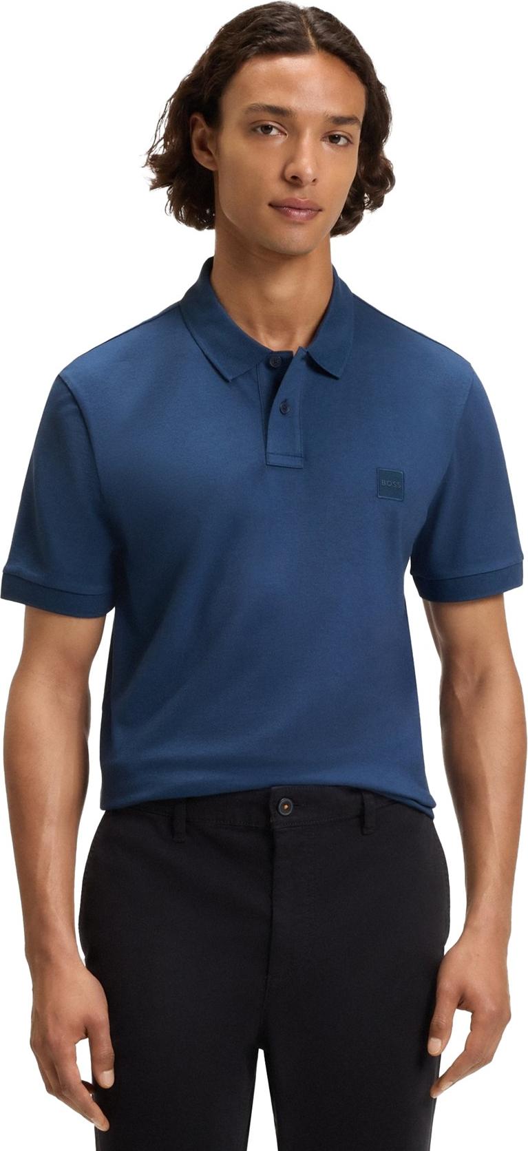 Hugo Boss Orange Strickwaren KM Open Blau einfarbig 50507803-466
