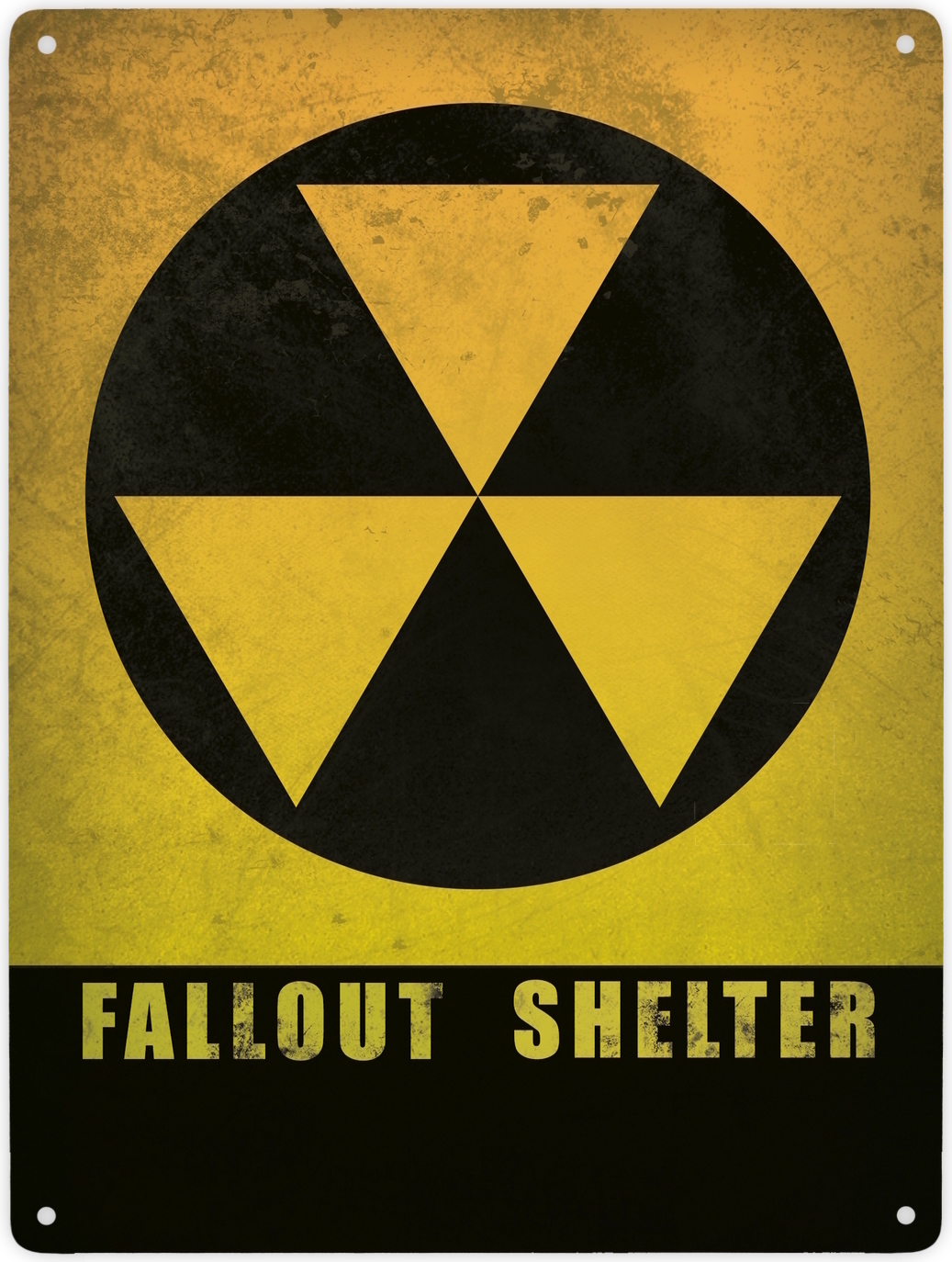 speecheese Metallschild XXL mit Fallout Shelter Atomschutzbunker Motiv Schild