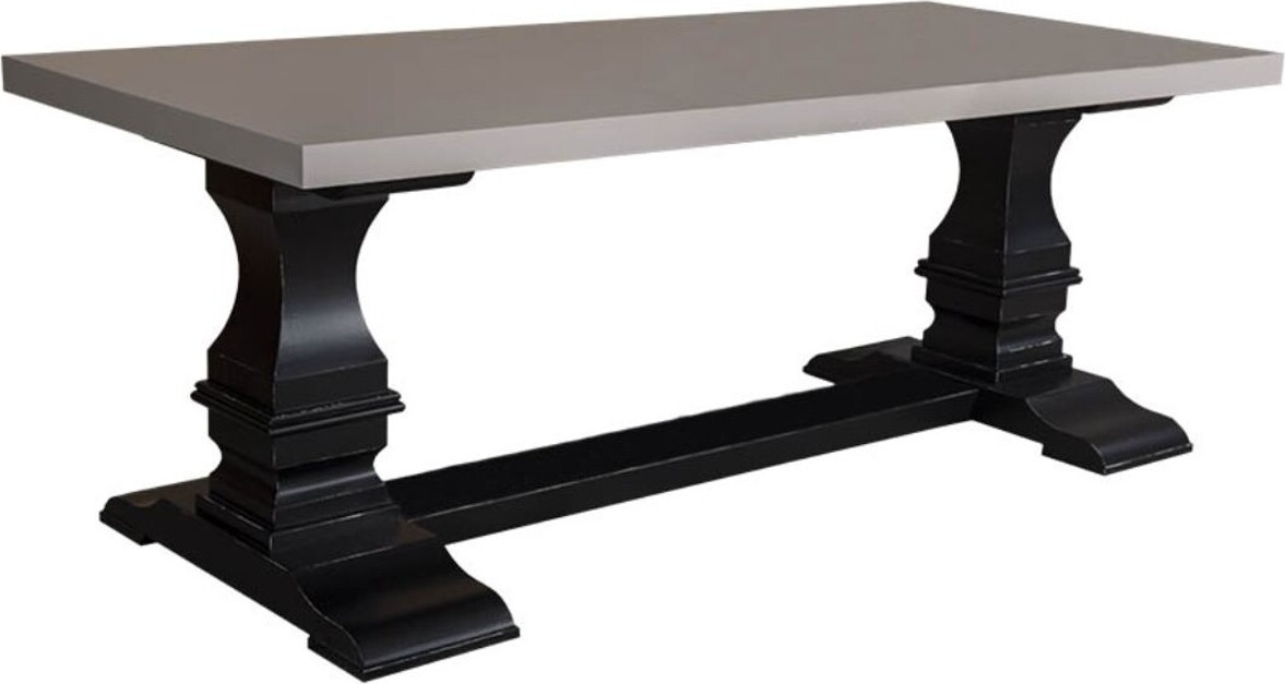 Casa Padrino Landhausstil Küchentisch Grau / Antik Schwarz 210 x 90 x H. 78 cm - Esstisch im Landhausstil