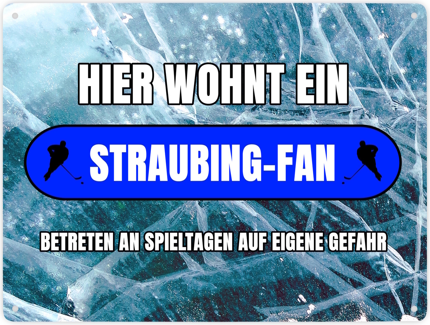 speecheese Hier wohnt ein Straubing-Fan Metallschild XXL in 28x38 cm mit Eishallen