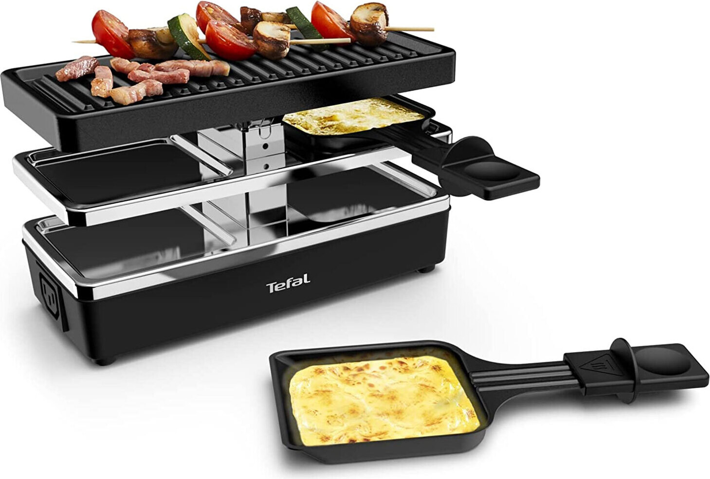 Tefal RE2308 Plug & Share Raclette čierny 2 panvice + grilovacia panvica 400 W kompaktný