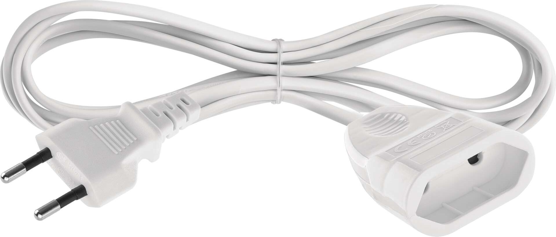 LANMINGLEL Cavo di prolunga Spina Euro 90 gradi, Cavo di prolunga Corto Spina di Tipo C Spina Euro su Tipo C Euro 2,5A 250V per TV, computer, monitor, proiettore, elettrodomestici (4M