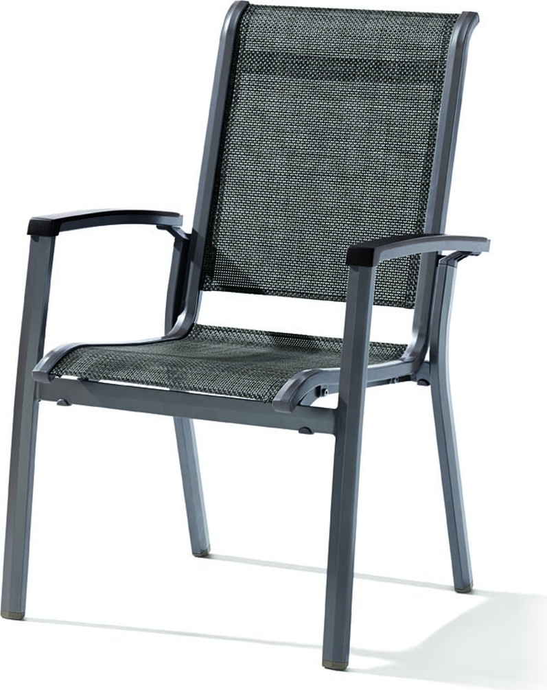 Gartenstuhl >Calvi< in Silbergrau, Kunstfasergewebe - 67x97x64cm (BxHxT)