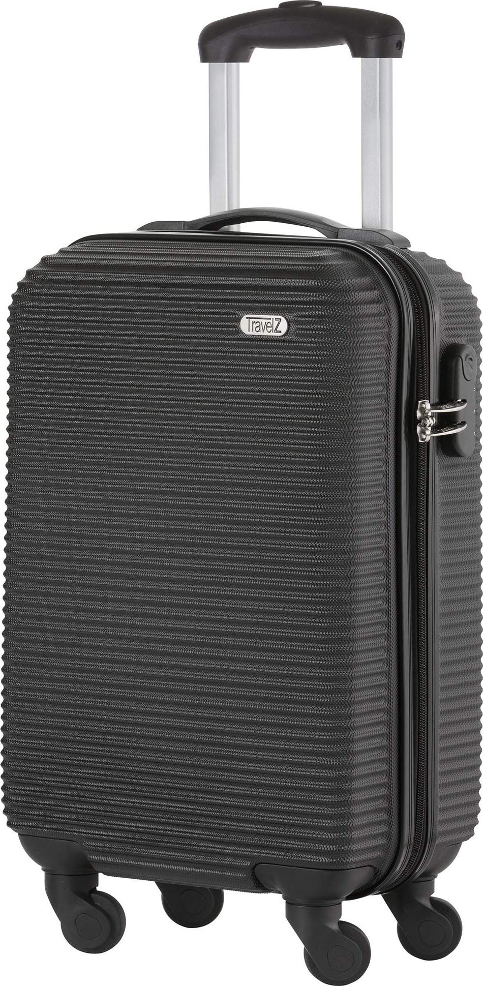 TravelZ Hartschale Handgepäck Koffer 54cm Horizon Reisekoffer Leicht ABS Schwarz