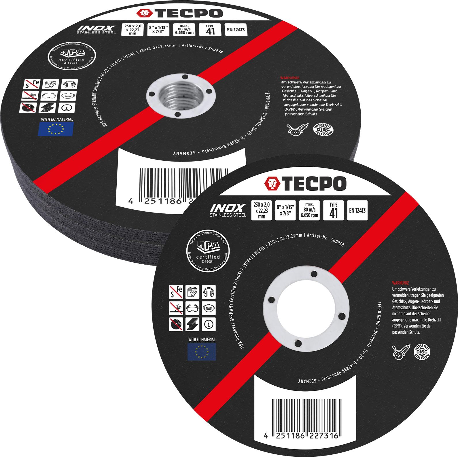Trennscheiben 10 Stk. ø125 x 0,8mm INOX für Edelstaht Trennscheiben 10 Stk. ø125 x 0,8mm INOX für Edelstaht