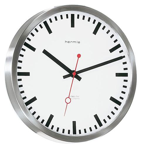 Hermle Hermle Funk-Bahnhofsuhr, silber