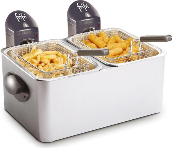 Frifri 1998, 9 L, 3 kg, Dvojitý, Nerezová oceľ, Kov, 6400 W