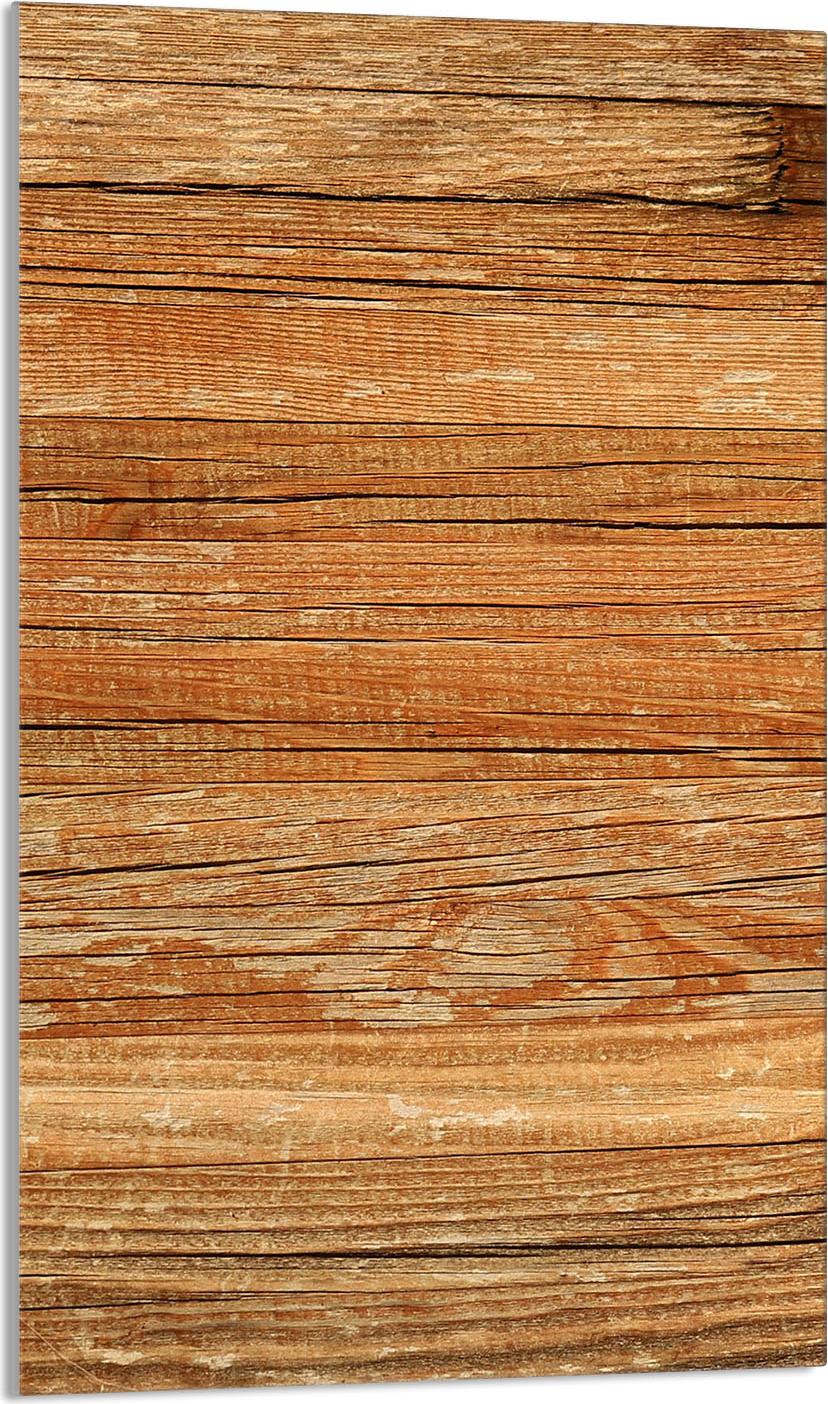 TMK ArtDeko Herdabdeckplatte 30x52 Glaskeramikfeld Abdeckung Spritzschutz Glasplatte Deko Schneidebrett, Holz Braun