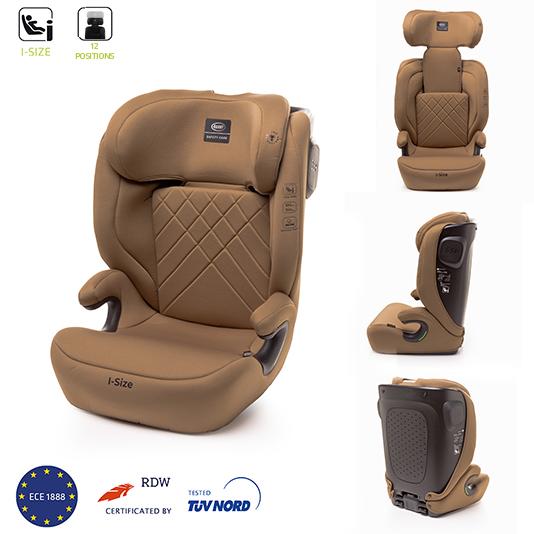 KINDERSITZ 4Baby Nero i-SIZE 100-150 cm, 10-fach VERSTELLBARE, KOPFSTÜTZE, Seitenaufprallschutz, Mokka NERO-MOKKA