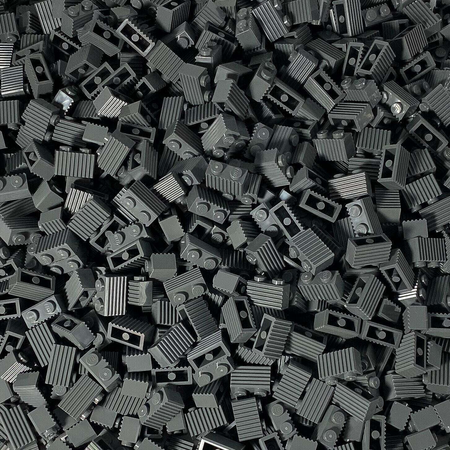 LEGO® 1x2 drážkované kocky Drážkované kocky tmavosivé - 2877 NOVINKA! Množstvo 50x