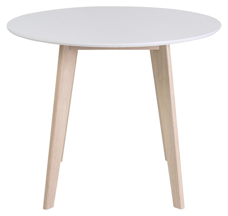 Miliboo - Design-Tisch LEENA Holz und Weiß D100