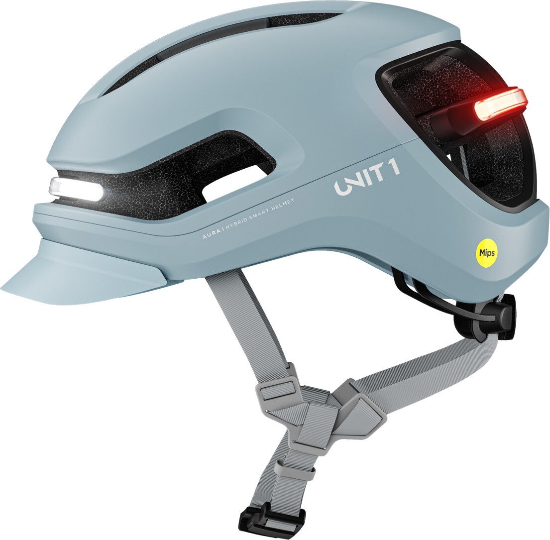 Unit 1 - AURAMIPSMSTINGRAYV1 - MIPS Fahrradhelm mit Smart-Funktionen - grau - Gr. M - inkl. Remote AURAMIPSMSTINGRAYV1_Remote