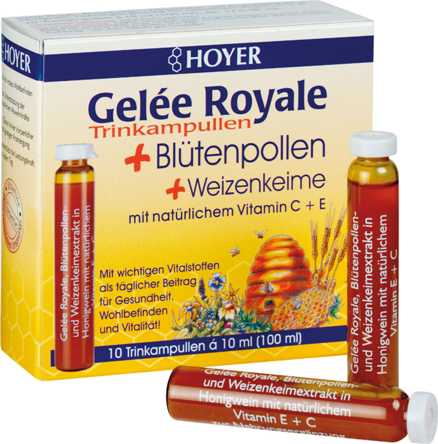 Wilhelm Hoyer Hoyer Gelee Royale+Blütenpollen+Weizenk.Trinkamp. 10X10 ml 02002753