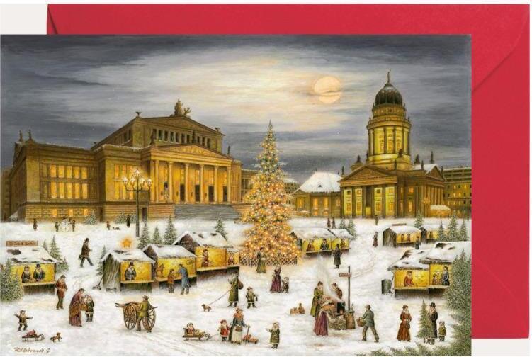 Olewinski & Tochter Miniadventskalender Gendarmenmarkt Berlin im Grußkartenformat