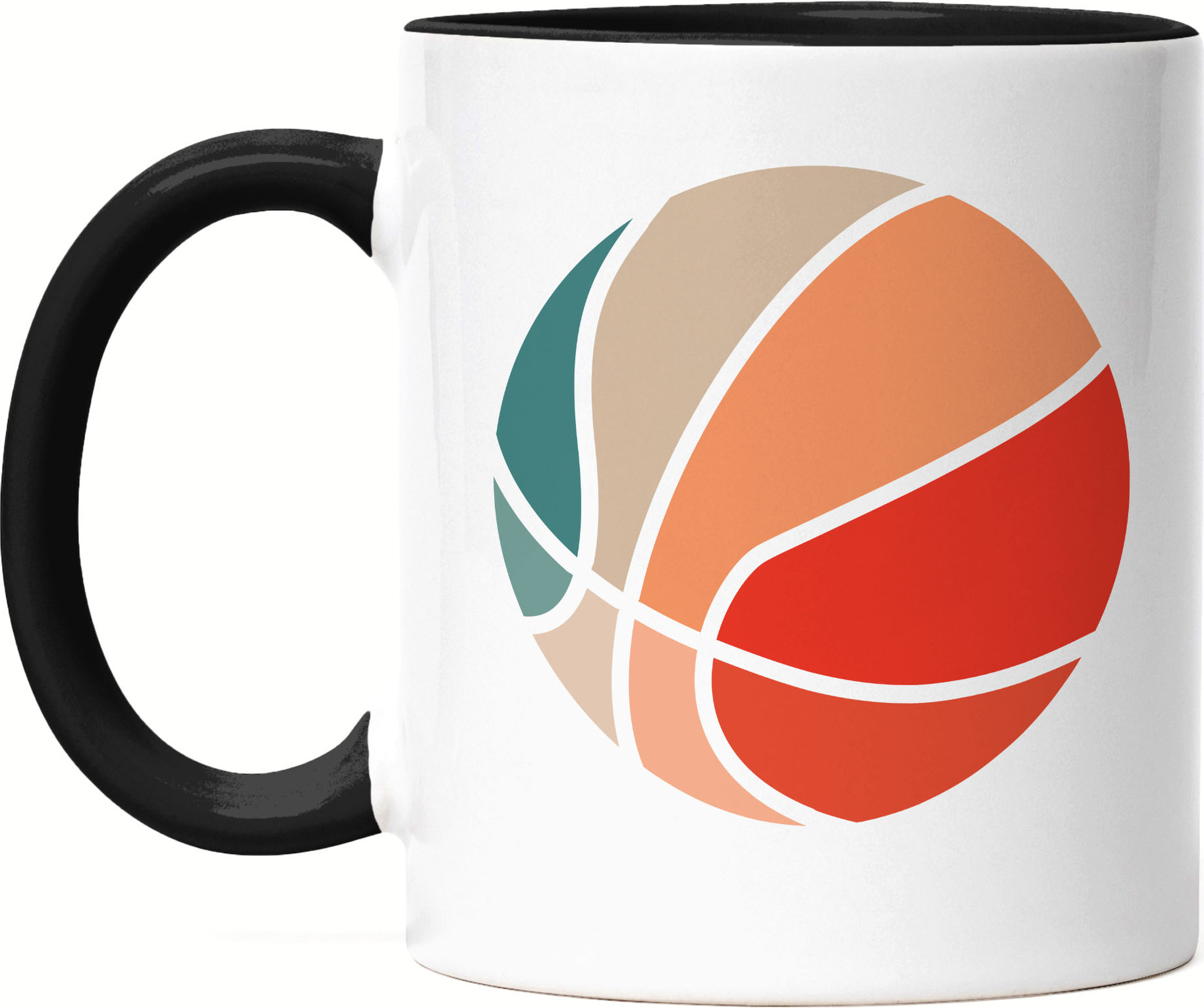 Hey!Print Basketball Tasse Schwarz Leben Mannschaft Spieler Teamsport Korb Basket Ballsport Jersey Team Mannschaftssport HP-1794-T-Schwarz