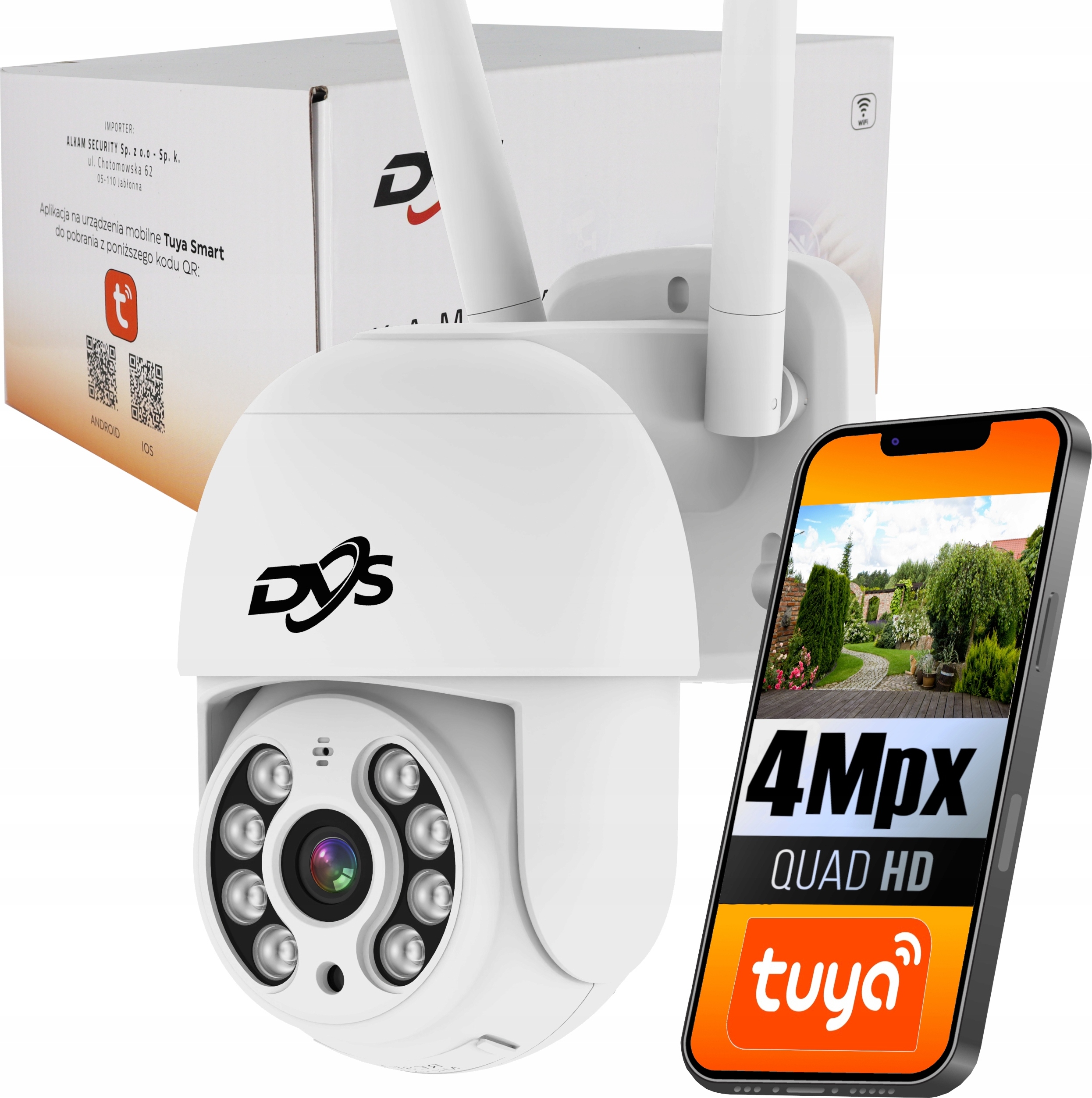 DVS Outdoor Wifi 4Mpx Tuya Smart Autotracking Kamera, Led Ip66 BELLA-T-1097