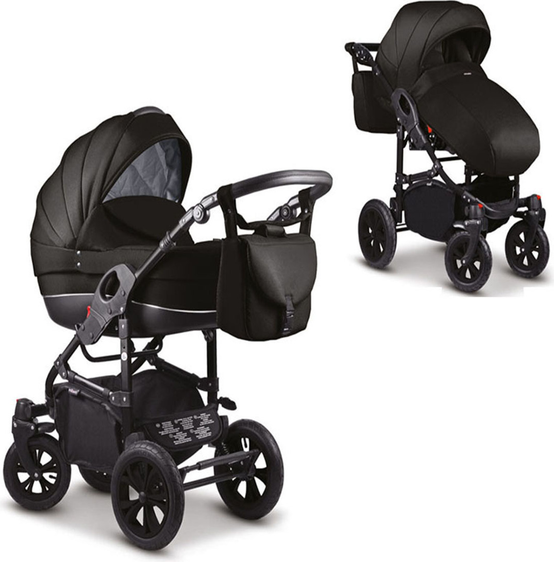 Kinderwagen-Set Craft 2 in 1 in Schwarz - 13 Teile - in 18 Farben erhältlich