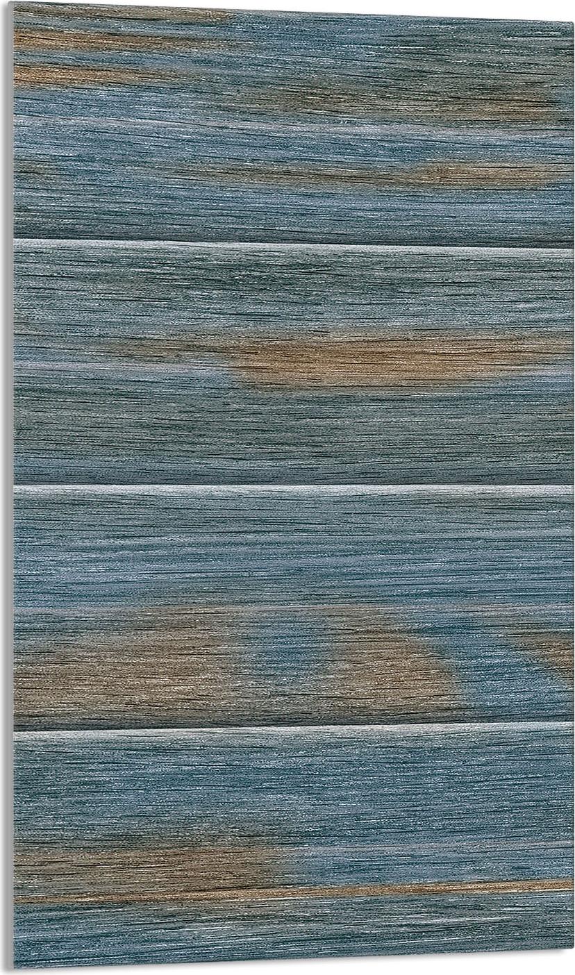 TMK ArtDeko Herdabdeckplatte 30x52 Glaskeramikfeld Abdeckung Spritzschutz Glasplatte Deko Schneidebrett, Holz Türkis