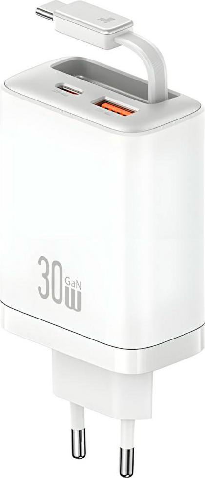Nabíjačka Usams Xiang Series Cc296 30W 1Xusb-C 1Xusb-A + Usb-C kábel biela