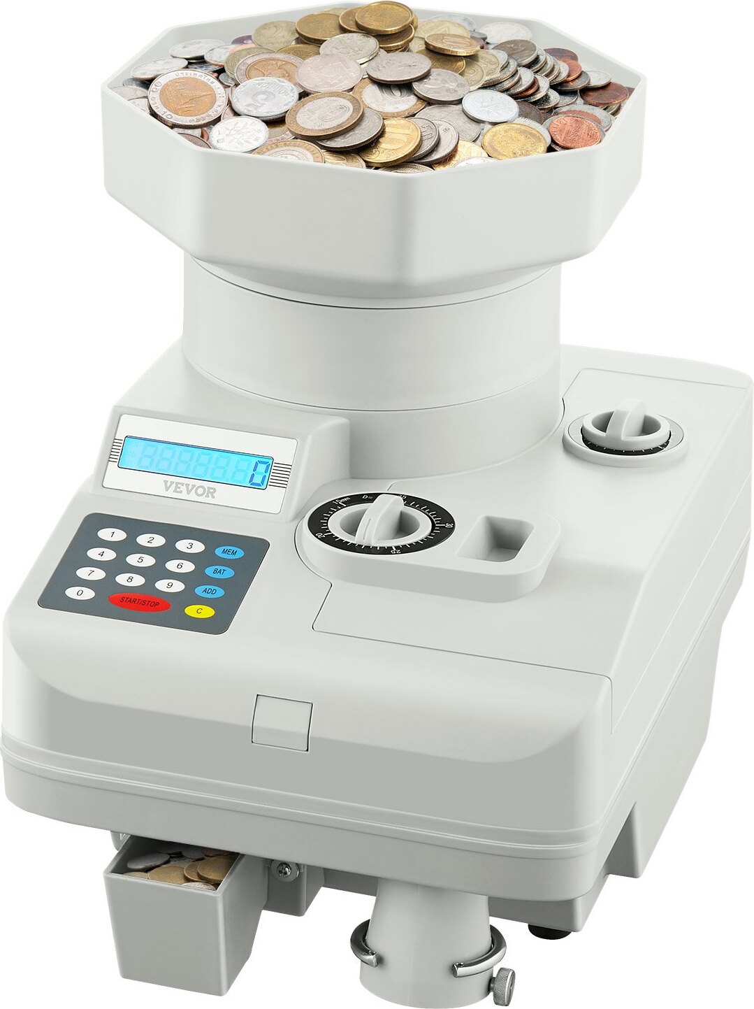 Topdeal Geldzählmaschine Münzzähler Münzzählmaschine bis zu 11000 Münzen KSW850