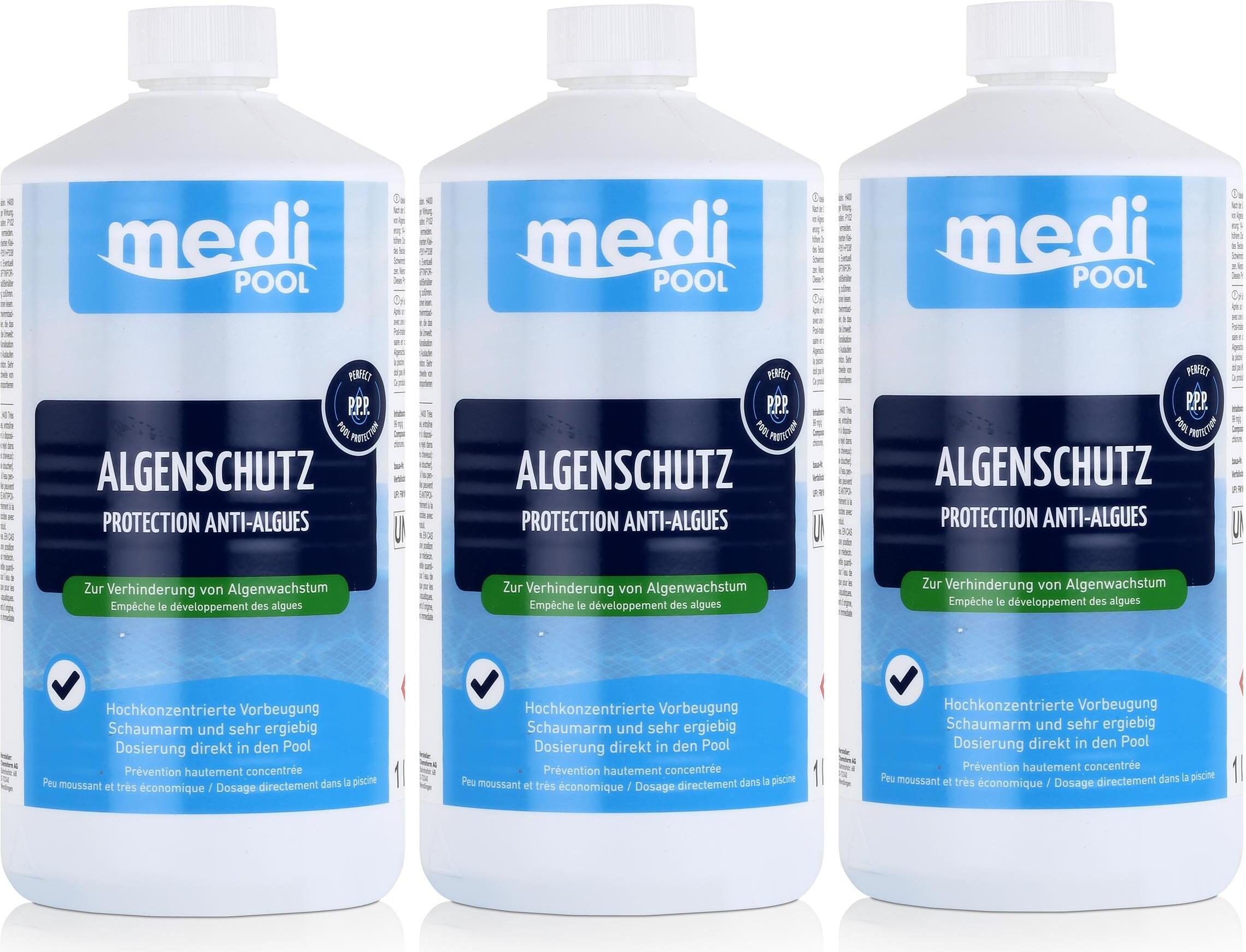 Chemoform mediPOOL Algenschutz 1L - Verhinderung von Algenwachstum (3er Pack) 0604001MP-01