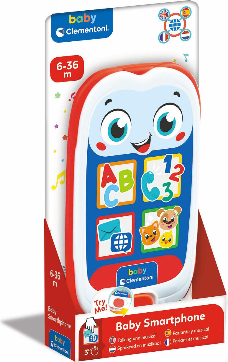 Clementoni Baby Smartphone interaktives Spielzeug mit Licht und Ton 17528