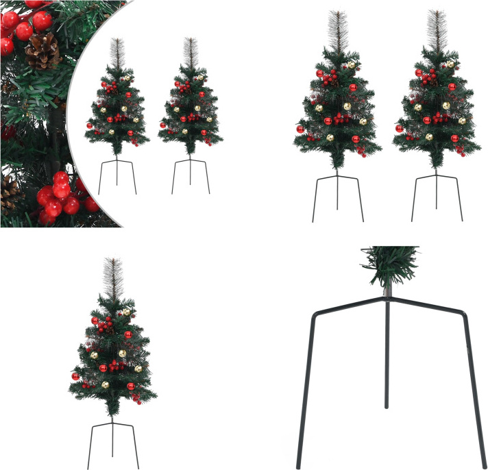 vidaXL Künstliche Weihnachtsbäume 2 Stk. 76 cm PVC - Weg Weihnachtsbaum - Weg Weihnachtsbäume - Künstlicher Weihnachtsbaum - Künstliche Weihnachtsbäume HL340524