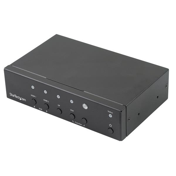 Automatický prepínač a konvertor StarTech.com s viacerými vstupmi na HDMI - Prepínač DisplayPort, VGA a duálny HDMI na HDMI - 4K - Prepínač videa/ zvuku - Stolný - pre P/N: BOX4CABLE