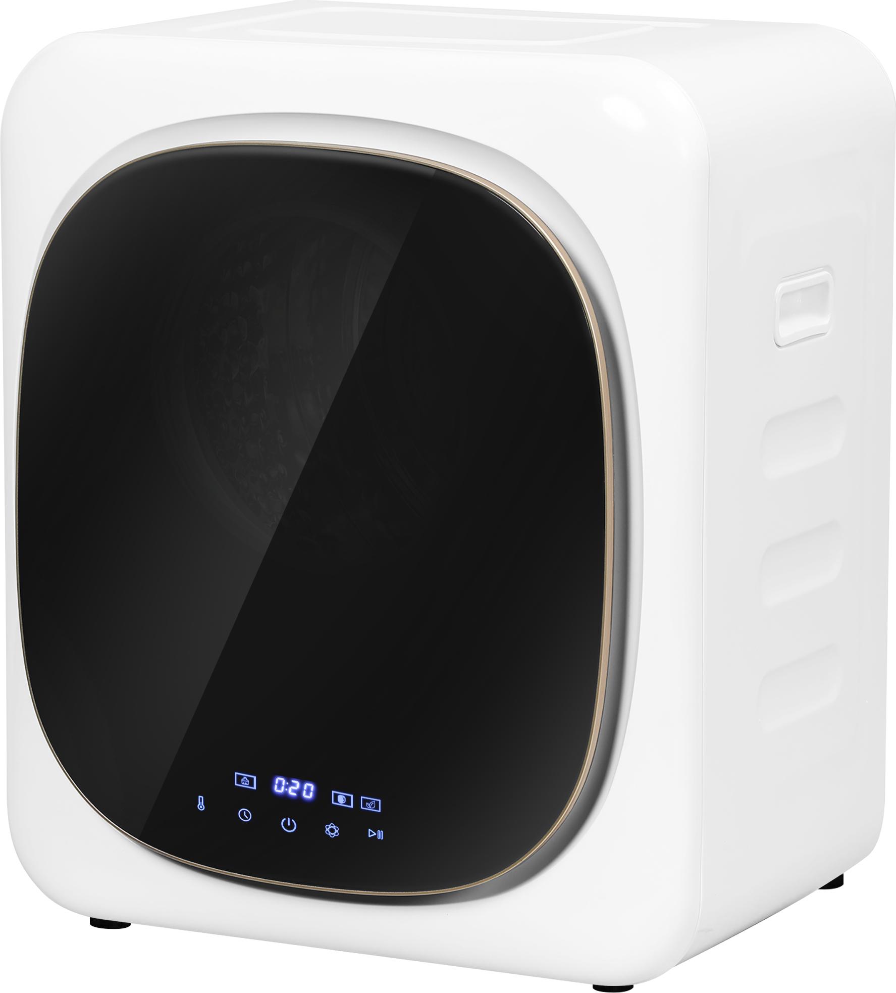 Wäschetrockner mit UV-Desinfektion, kompakte Bauweise, 4 kg Kapazität, Edelstahl, Weiß