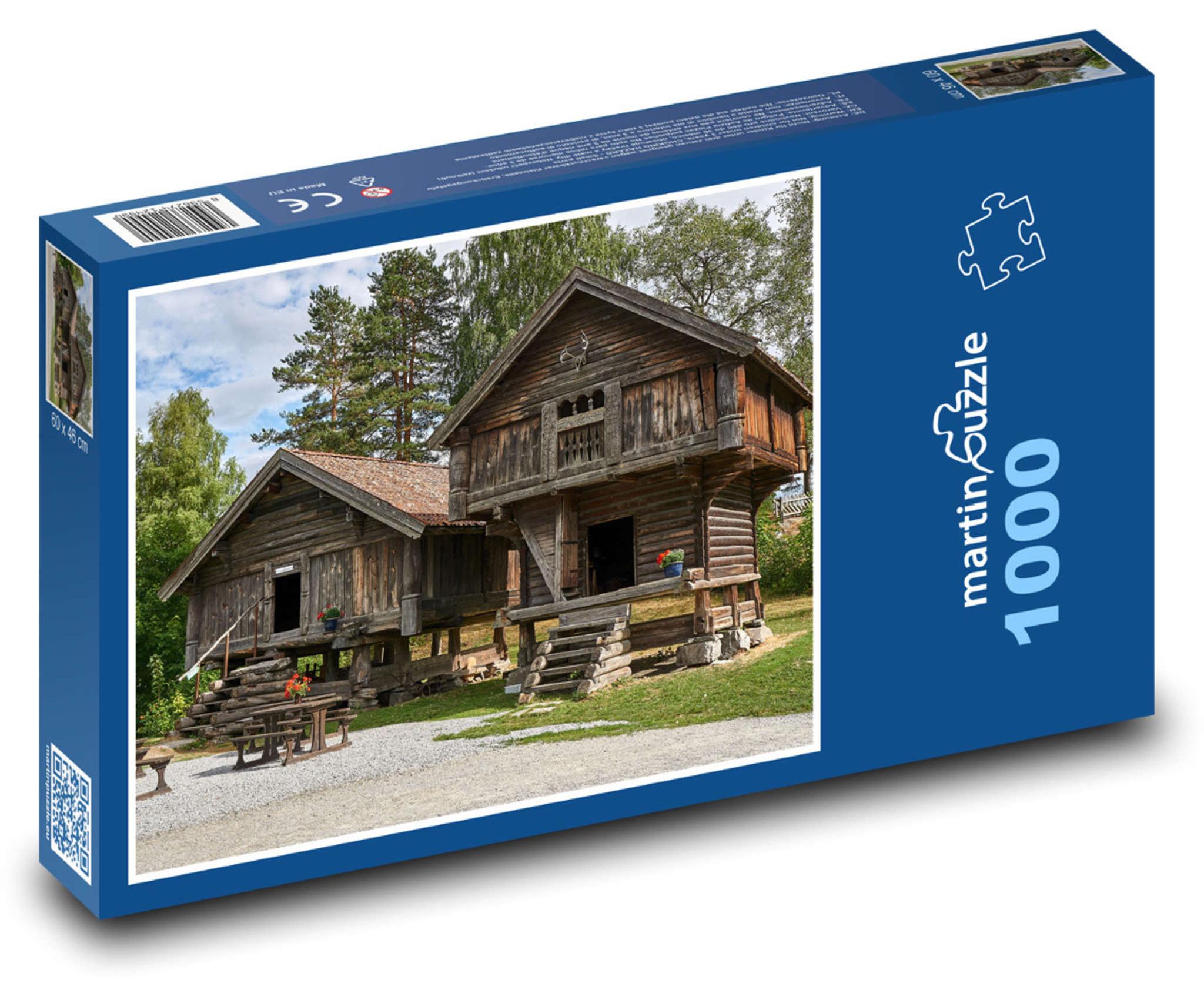 MCprint Puzzle 1000 Blockhäuser im Wald - martinpuzzle