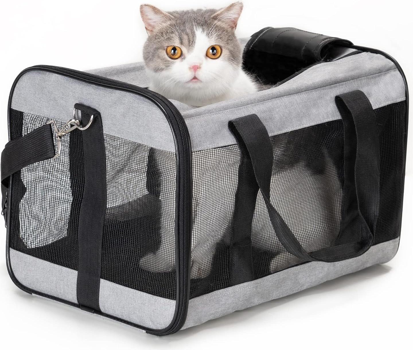 Markenlos Katzen Reismand Aufklappbare Hunde Transportbox - reisfreundliche Transporttasche für Hunde - katzen Luftfahrtgesellschaft genehmigt - M