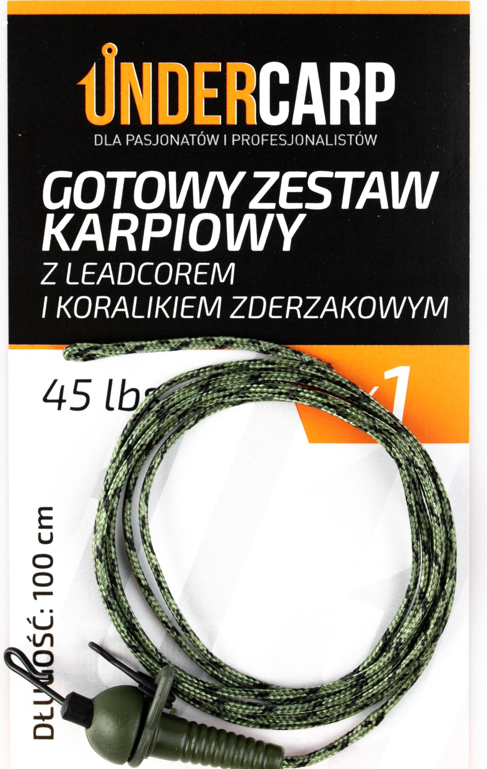 UNDERCARP Leadcore Rigs 45 lbs / 100 cm grün