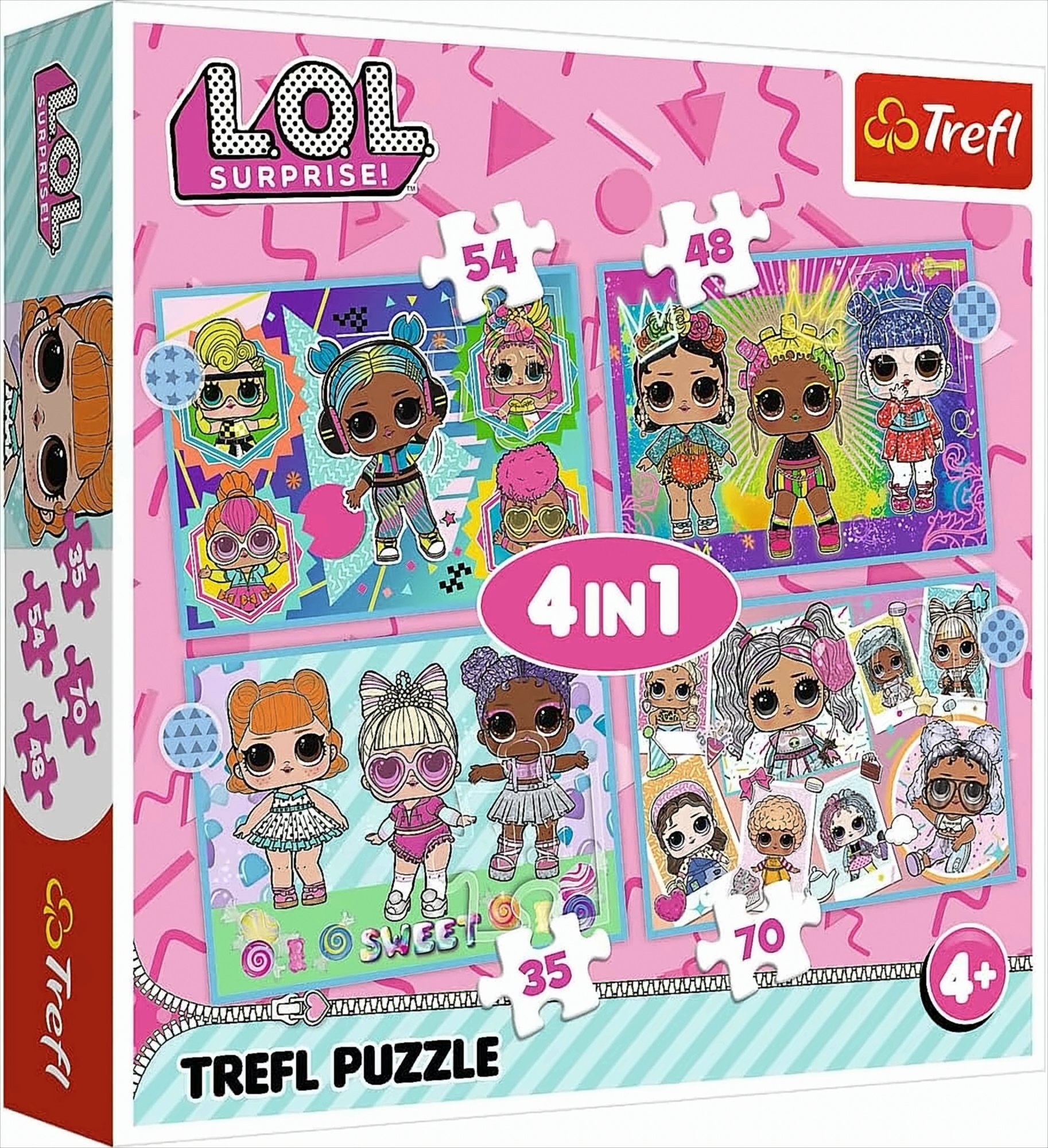 TREFL Puzzle LOL Surprise: Treffen Sie die Puppen 4in1 (35,48,54,70 Teile) 34613