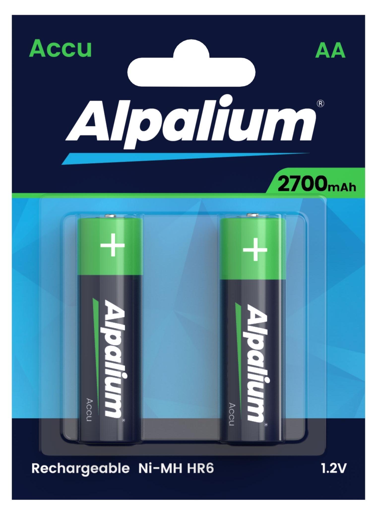 Akku Batterien AA, 2700 mAh, 2er Pack, Alpalium, sofort einsatzbereit