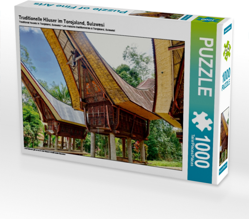 Calvendo Traditionelle Häuser im Torojaland, Sulawesi 1000 Teile Puzzle quer 640x480mm, N N; 7451796