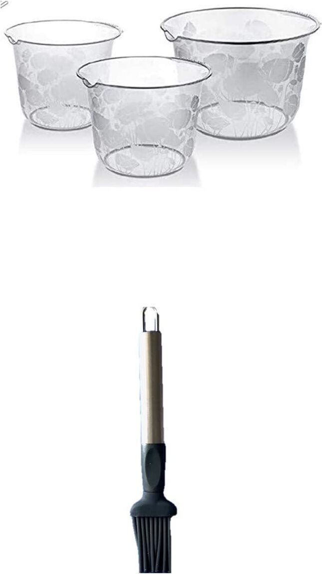 WAK INNOVATION Rührschüssel Set 3 Schüsseln + Pinsel Edelstahl 408