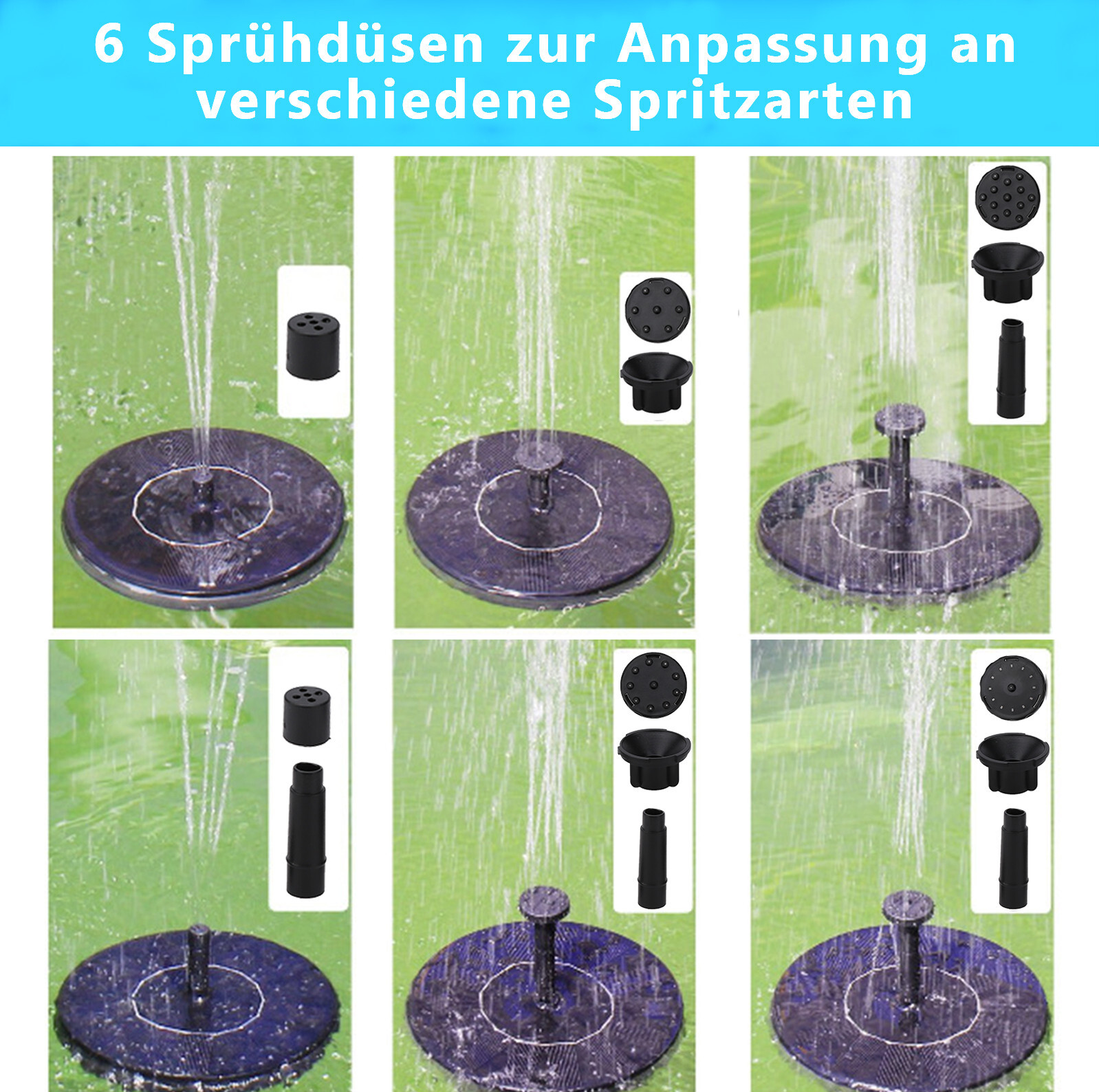 Jiubiaz Solárne čerpadlo Záhradné čerpadlá 190L/h 7V/1,5W Fontány Fontány Rybník Čerpadlo Solárne moduly Rybník Vodný prvok Solárna fontána