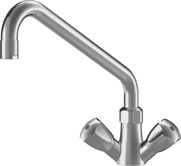 KWC Zweigriffmischer für Gastro-Großküchen mit 360° Schwenkauslauf und Auslaufvarianten, Variante:Ausladung A 300 FW000952-2