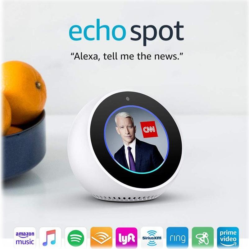 Amazon B0C2RSK776 Amazon Echo Spot White Głośniki przenośne